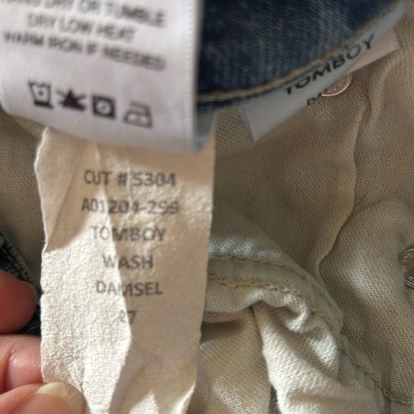 Anthropologie AMO Tomboy Jean med Wash Sz. 27 Button~Fly Stretch Mid Rise - Picture 9 of 9